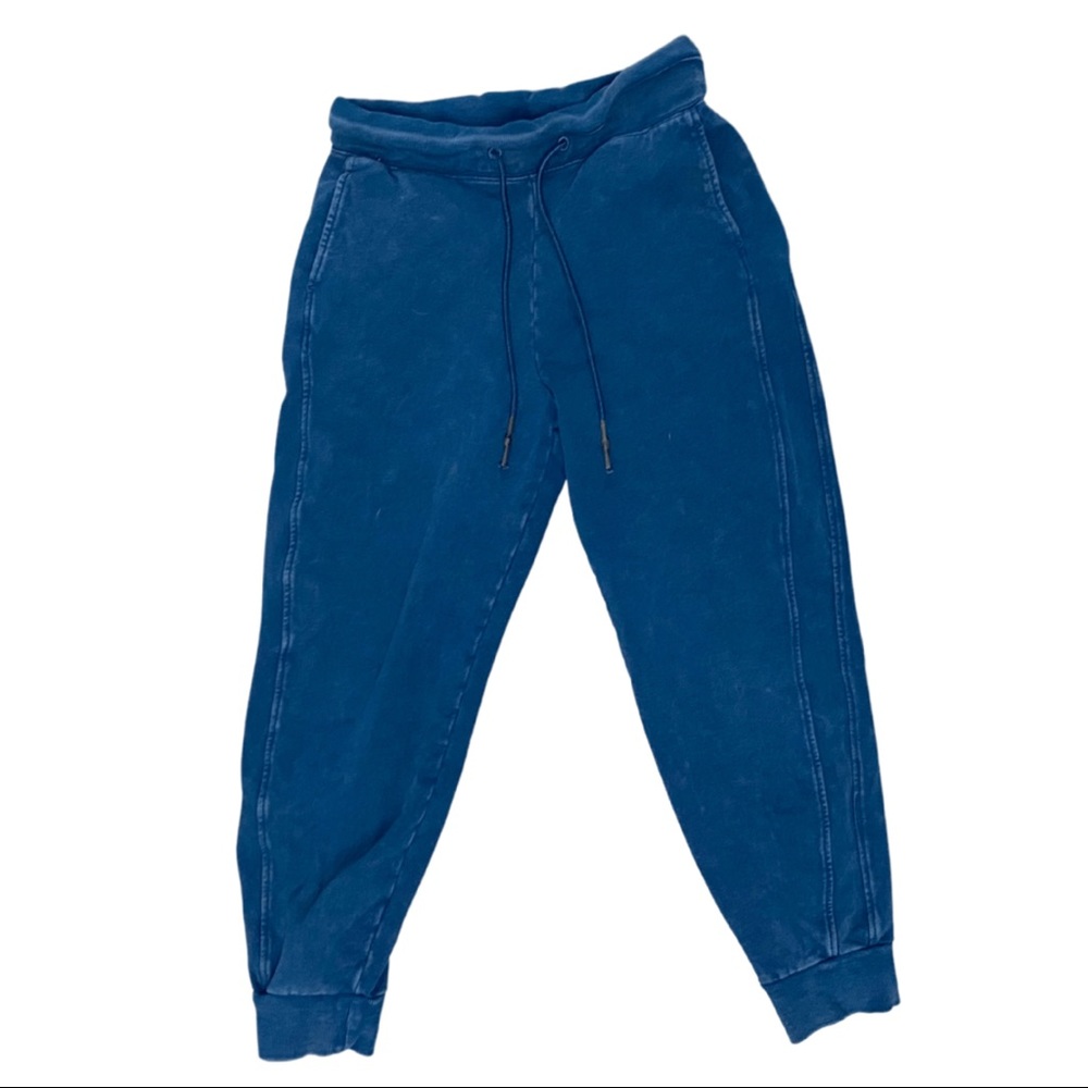 Distressed acid wash blue sweats/joggers